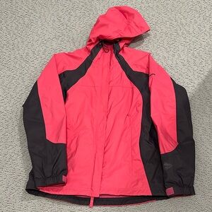 Women’s Columbia rain jacket, pink/plum, size small